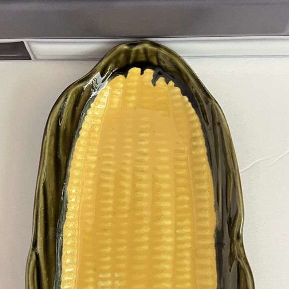 VINTAGE 4 Ceramic Yellow Corn On The Cob Dish Holder Cradle Made in Portugal - Picture 12 of 17
